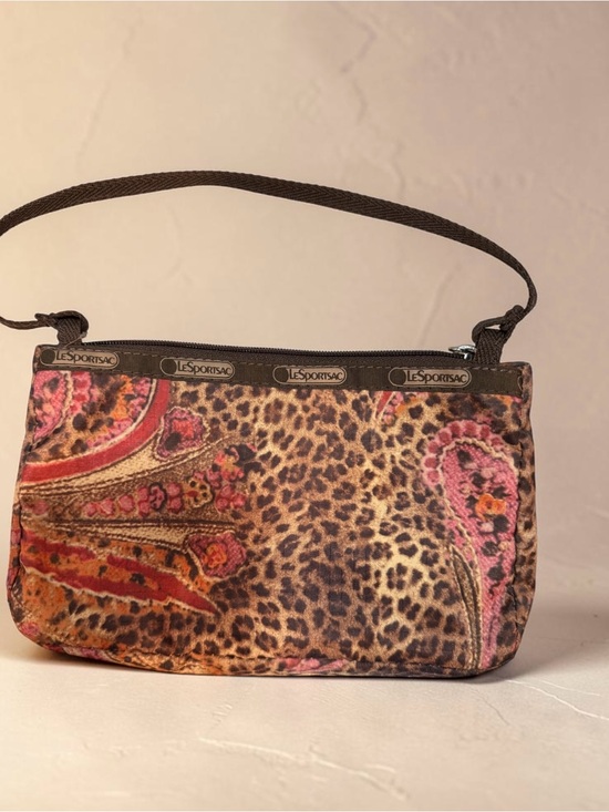 Lesportsac Handbags - Lesportsac Leopard & Paisley Print Small Bag Brown and Pink